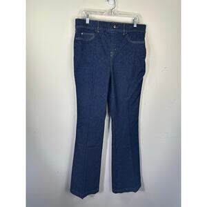 SPANX shape Everywear Pull On Wide Leg Jeans Size XL Dark Wash EUC